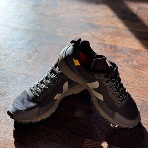 Veja Black and Gray Athletic Sneakers with White V Logo